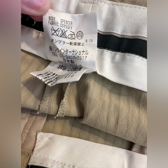THEORY Spencer Dress Pants Trousers Odyssey Fabric Tan Khaki Beige Striped Flare - Picture 11 of 12